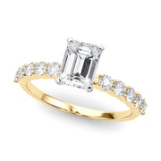 Radiant Remount Ring Round Diamond Engagement Ring in 10K/14K gold and platinum with certified lab-grown or natural diamonds
