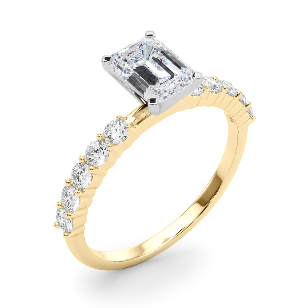 Radiant Remount Ring Round Diamond Engagement Ring in 10K/14K gold and platinum with certified lab-grown or natural diamonds