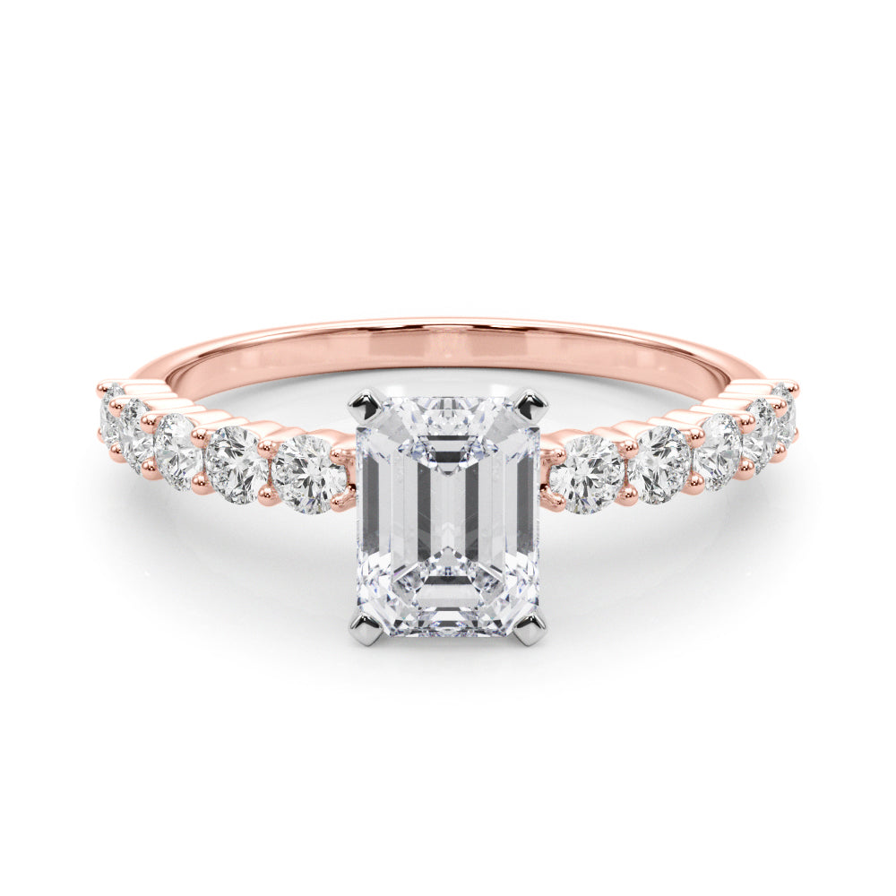 Radiant Remount Ring Round Diamond Engagement Ring in 10K/14K gold and platinum with certified lab-grown or natural diamonds