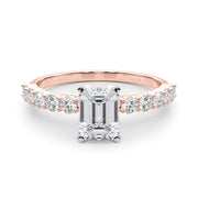 Radiant Remount Ring Round Diamond Engagement Ring in 10K/14K gold and platinum with certified lab-grown or natural diamonds