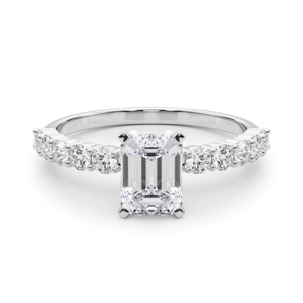 Radiant Remount Ring Round Diamond Engagement Ring in 10K/14K gold and platinum with certified lab-grown or natural diamonds