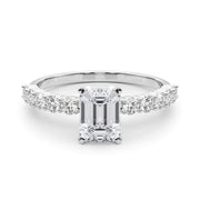 Radiant Remount Ring Round Diamond Engagement Ring in 10K/14K gold and platinum with certified lab-grown or natural diamonds