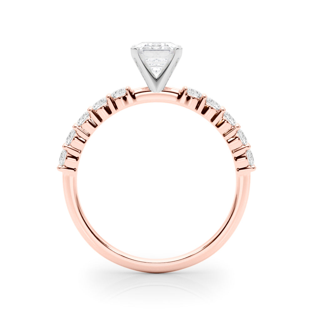 Radiant Remount Ring Round Diamond Engagement Ring in 10K/14K gold and platinum with certified lab-grown or natural diamonds