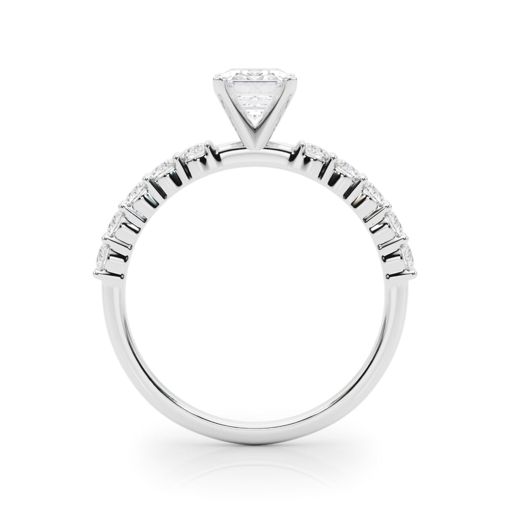 Radiant Remount Ring Round Diamond Engagement Ring in 10K/14K gold and platinum with certified lab-grown or natural diamonds