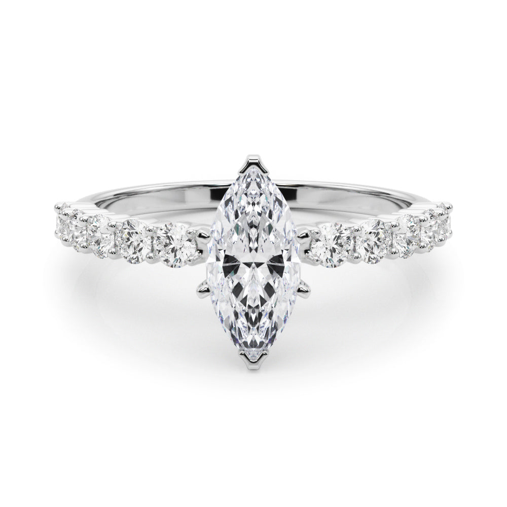 Radiant Remount Ring Round Diamond Engagement Ring in 10K/14K gold and platinum with certified lab-grown or natural diamonds