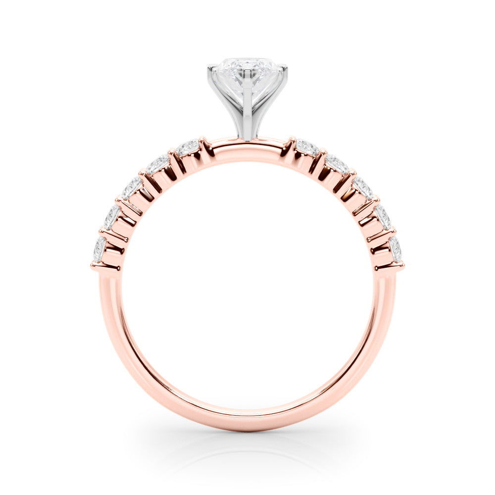 Radiant Remount Ring Round Diamond Engagement Ring in 10K/14K gold and platinum with certified lab-grown or natural diamonds