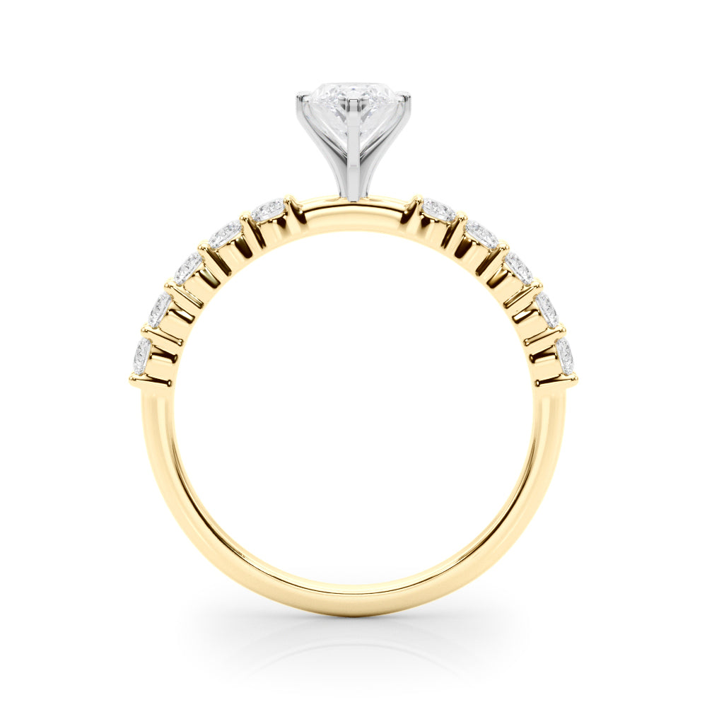 Radiant Remount Ring Round Diamond Engagement Ring in 10K/14K gold and platinum with certified lab-grown or natural diamonds