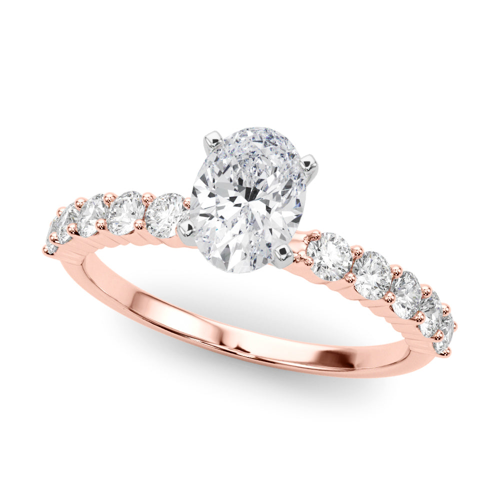Radiant Remount Ring Round Diamond Engagement Ring in 10K/14K gold and platinum with certified lab-grown or natural diamonds