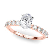 Radiant Remount Ring Round Diamond Engagement Ring in 10K/14K gold and platinum with certified lab-grown or natural diamonds