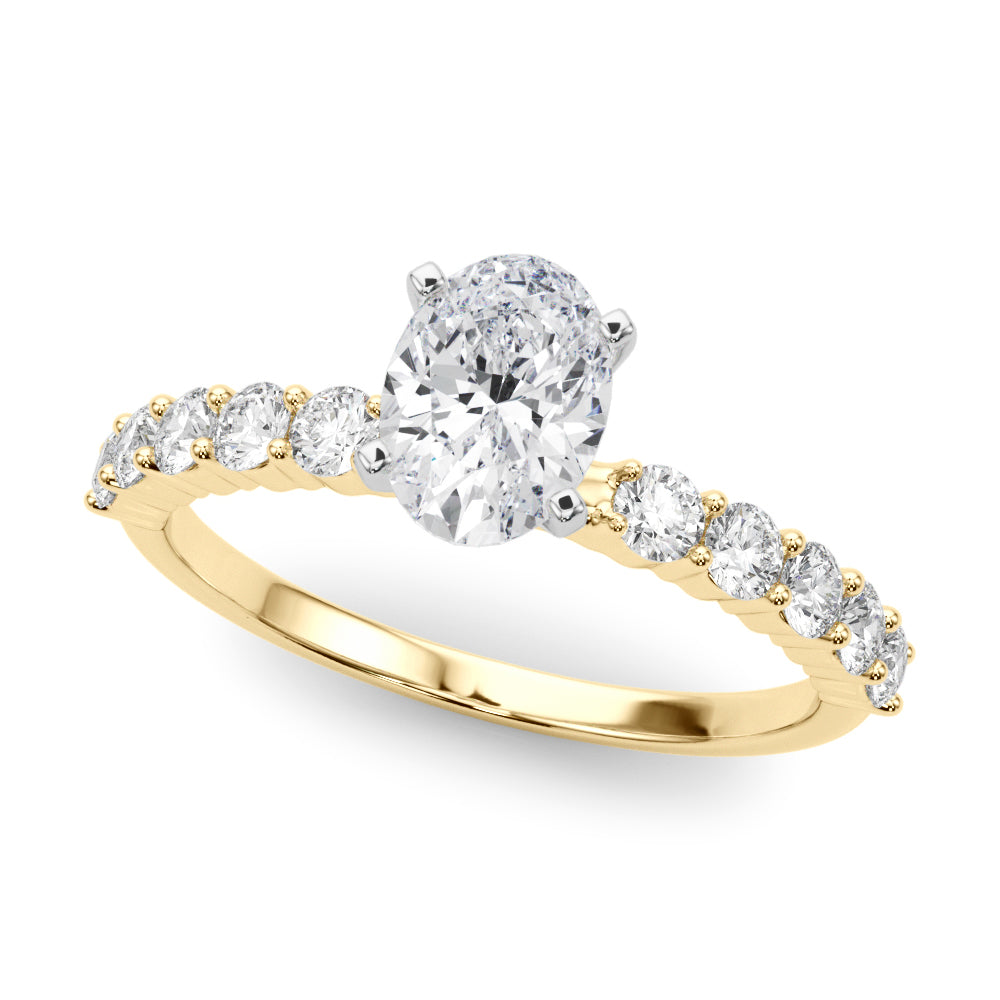 Radiant Remount Ring Round Diamond Engagement Ring in 10K/14K gold and platinum with certified lab-grown or natural diamonds