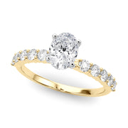 Radiant Remount Ring Round Diamond Engagement Ring in 10K/14K gold and platinum with certified lab-grown or natural diamonds