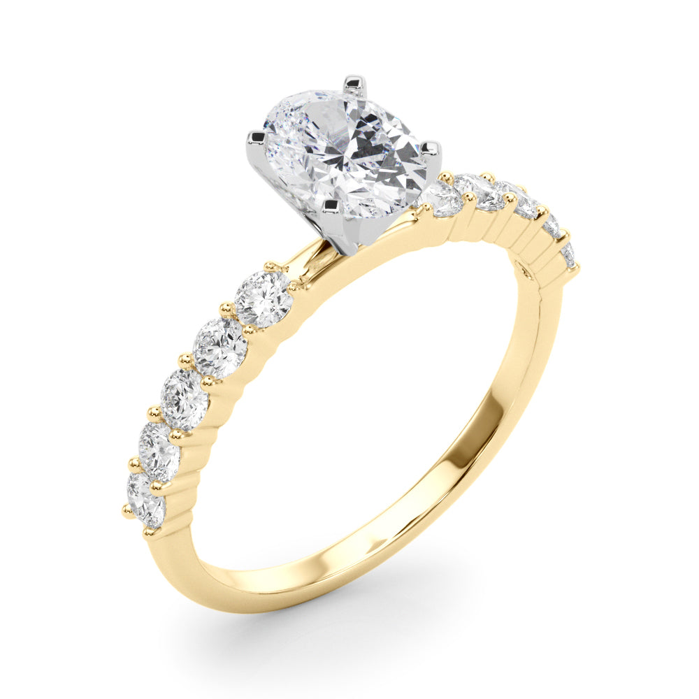 Radiant Remount Ring Round Diamond Engagement Ring in 10K/14K gold and platinum with certified lab-grown or natural diamonds