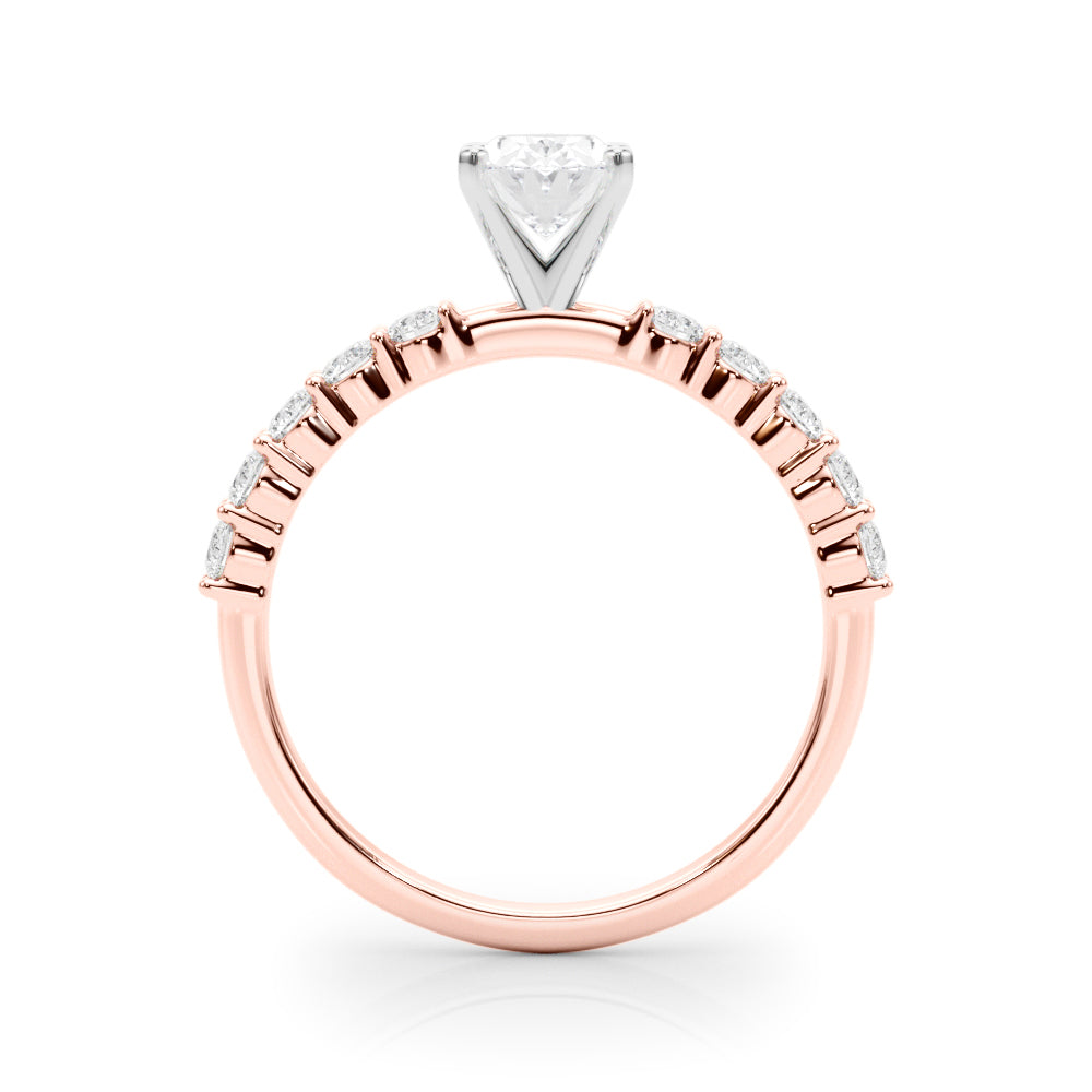 Radiant Remount Ring Round Diamond Engagement Ring in 10K/14K gold and platinum with certified lab-grown or natural diamonds