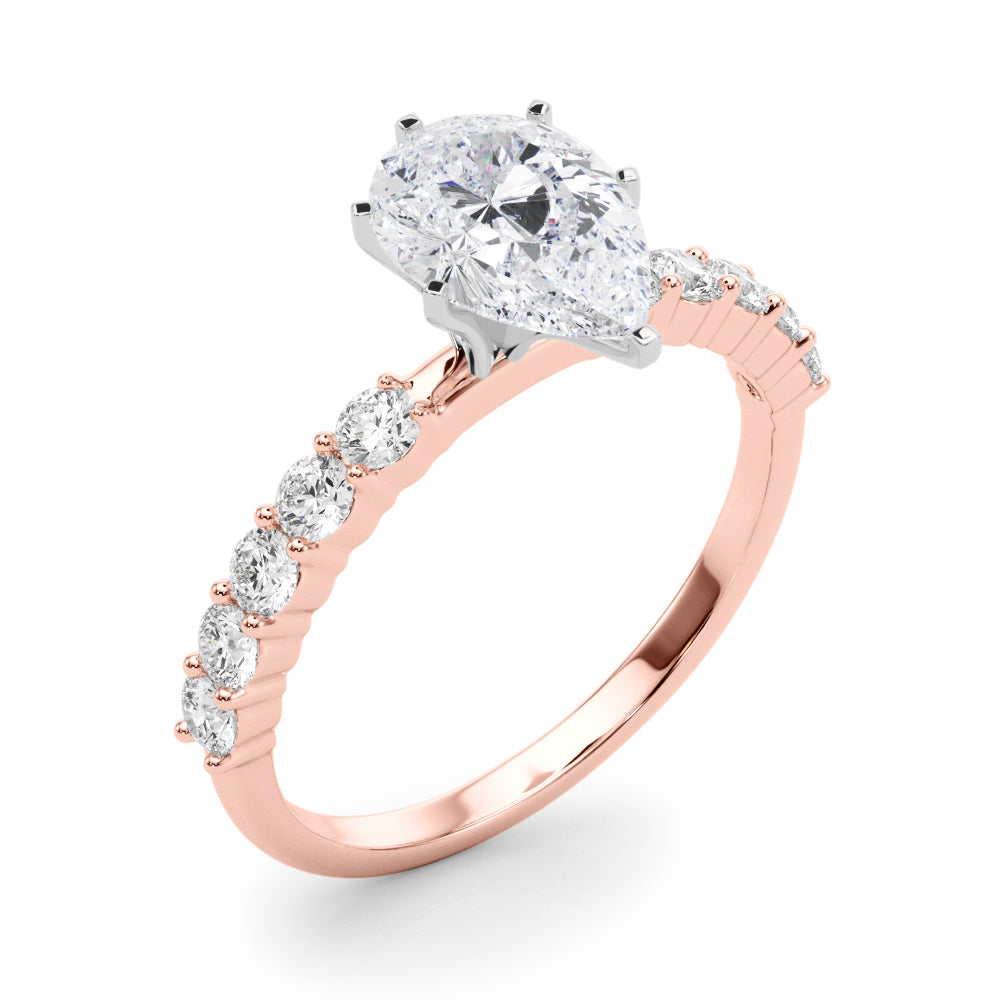 Radiant Remount Ring Round Diamond Engagement Ring in 10K/14K gold and platinum with certified lab-grown or natural diamonds