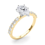 Radiant Remount Ring Round Diamond Engagement Ring in 10K/14K gold and platinum with certified lab-grown or natural diamonds