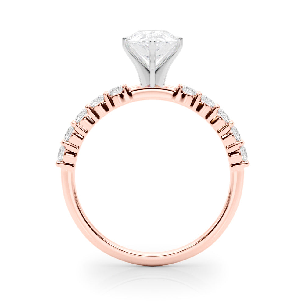 Radiant Remount Ring Round Diamond Engagement Ring in 10K/14K gold and platinum with certified lab-grown or natural diamonds
