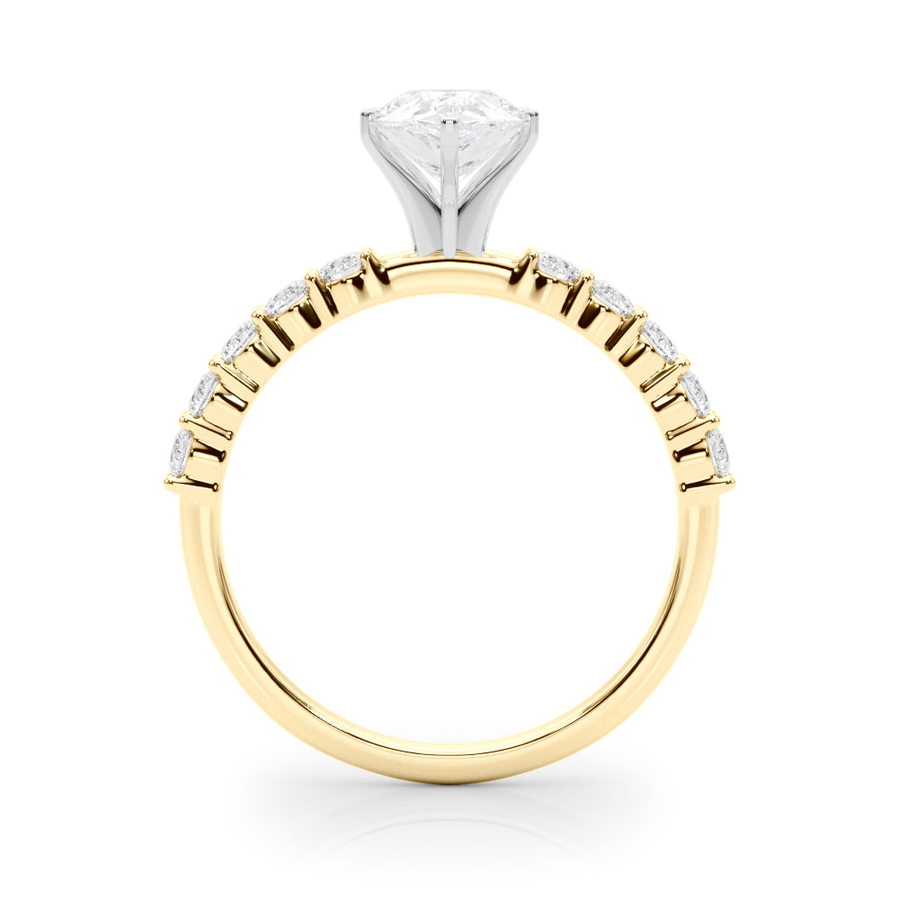 Radiant Remount Ring Round Diamond Engagement Ring in 10K/14K gold and platinum with certified lab-grown or natural diamonds