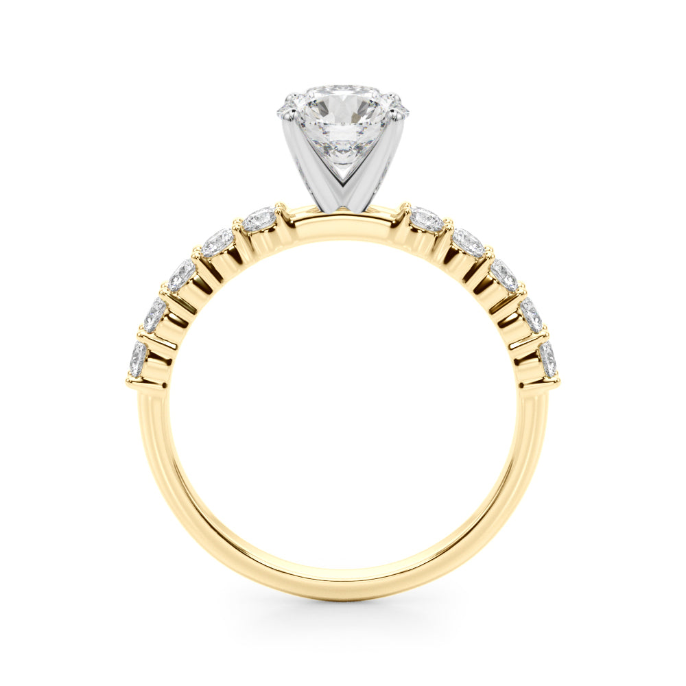 Radiant Remount Ring Round Diamond Engagement Ring in 10K/14K gold and platinum with certified lab-grown or natural diamonds