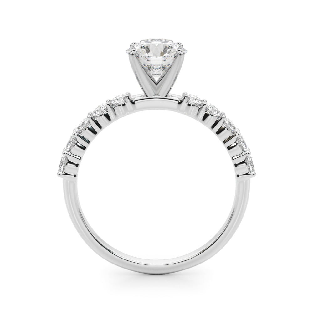 Radiant Remount Ring Round Diamond Engagement Ring in 10K/14K gold and platinum with certified lab-grown or natural diamonds