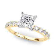 Radiant Remount Ring Round Diamond Engagement Ring in 10K/14K gold and platinum with certified lab-grown or natural diamonds