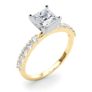 Radiant Remount Ring Round Diamond Engagement Ring in 10K/14K gold and platinum with certified lab-grown or natural diamonds