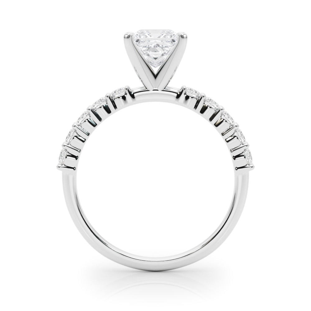 Radiant Remount Ring Round Diamond Engagement Ring in 10K/14K gold and platinum with certified lab-grown or natural diamonds