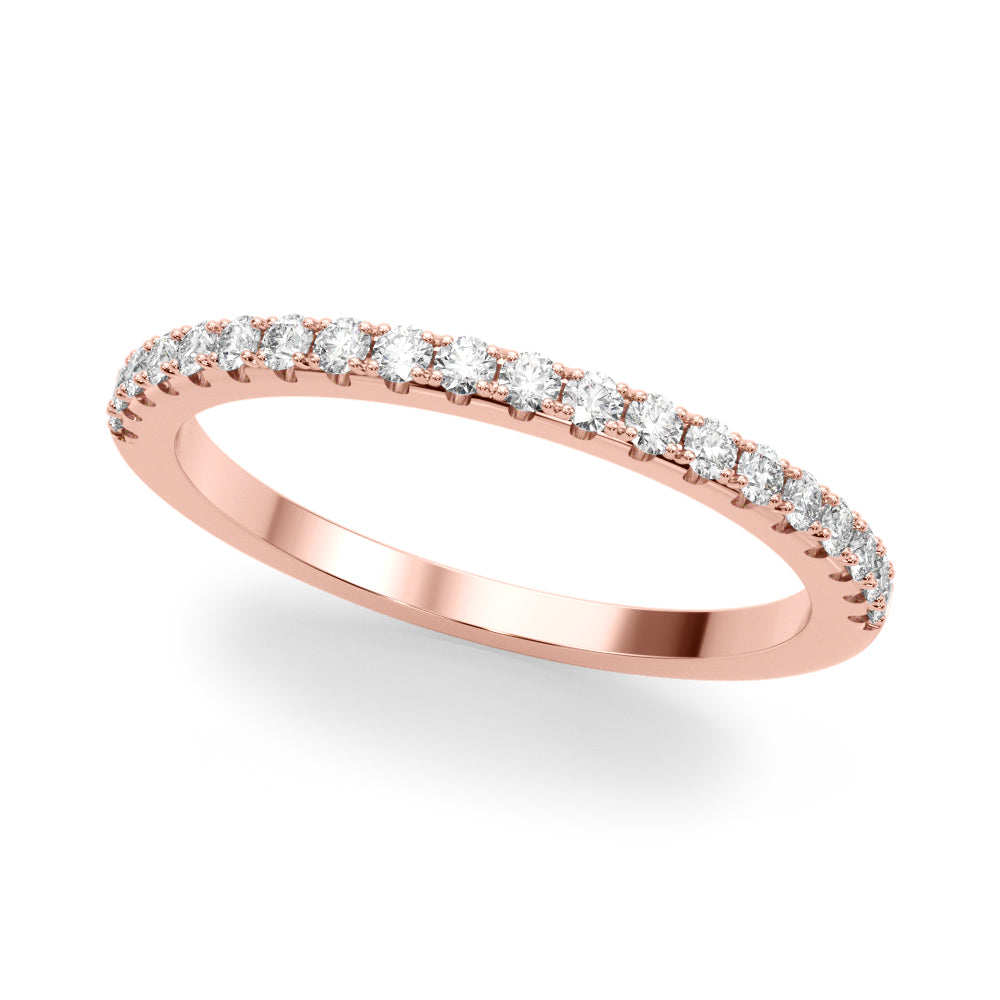 Split Prong Half Wedding Half Eternity Ring in Gold & Platinum