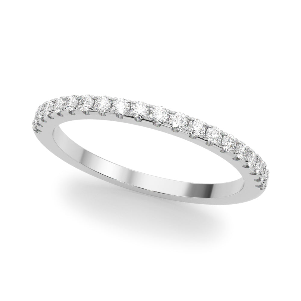 Split Prong Half Wedding Half Eternity Ring in Gold & Platinum