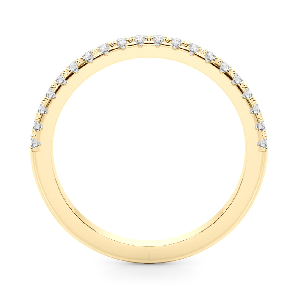Split Prong Half Wedding Half Eternity Ring in Gold & Platinum