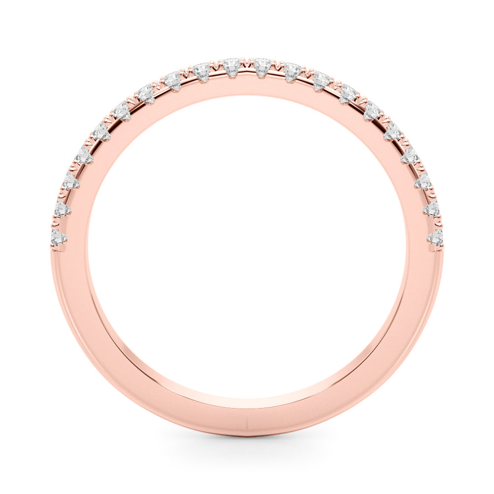 Split Prong Half Wedding Half Eternity Ring in Gold & Platinum