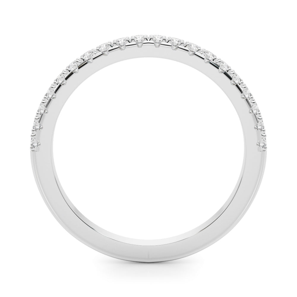 Split Prong Half Wedding Half Eternity Ring in Gold & Platinum