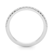 Split Prong Half Wedding Half Eternity Ring in Gold & Platinum