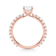 Vintage-Inspired Sidestone Cushion Diamond Engagement Ring in 10K/14K gold and platinum with certified lab-grown or natural diamonds
