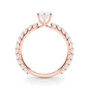 Heirloom Sidestone Pear Diamond Engagement Ring in 10K/14K gold and platinum with certified lab-grown or natural diamonds