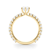 Heirloom Sidestone Pear Diamond Engagement Ring in 10K/14K gold and platinum with certified lab-grown or natural diamonds