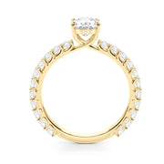 Luxe Sidestone Oval Diamond Engagement Ring in 10K/14K gold and platinum with certified lab-grown or natural diamonds