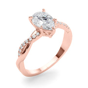 Signature Sidestone Pear Diamond Engagement Ring in 10K/14K gold and platinum with certified lab-grown or natural diamonds