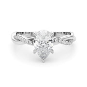Signature Sidestone Pear Diamond Engagement Ring in 10K/14K gold and platinum with certified lab-grown or natural diamonds