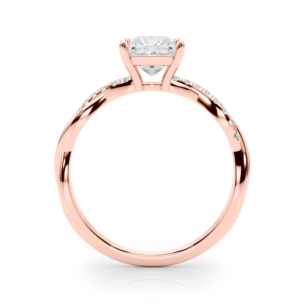 Artisan Sidestone Princess Diamond Engagement Ring in 10K/14K gold and platinum with certified lab-grown or natural diamonds