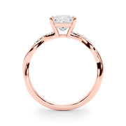 Artisan Sidestone Princess Diamond Engagement Ring in 10K/14K gold and platinum with certified lab-grown or natural diamonds