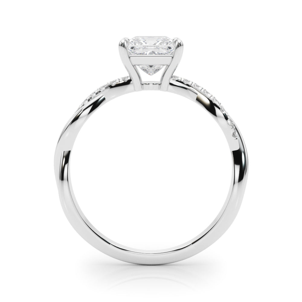 Artisan Sidestone Princess Diamond Engagement Ring in 10K/14K gold and platinum with certified lab-grown or natural diamonds