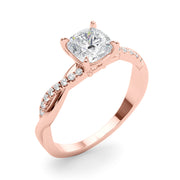 Bespoke Sidestone Cushion Diamond Engagement Ring in 10K/14K gold and platinum with certified lab-grown or natural diamonds