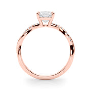Bespoke Sidestone Cushion Diamond Engagement Ring in 10K/14K gold and platinum with certified lab-grown or natural diamonds