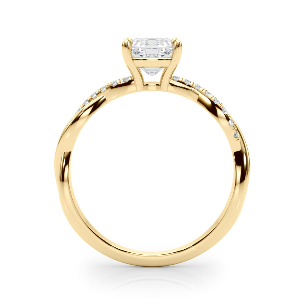 Bespoke Sidestone Cushion Diamond Engagement Ring in 10K/14K gold and platinum with certified lab-grown or natural diamonds