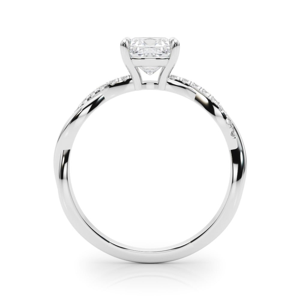 Bespoke Sidestone Cushion Diamond Engagement Ring in 10K/14K gold and platinum with certified lab-grown or natural diamonds