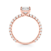 Romantic Sidestone Princess Diamond Engagement Ring in 10K/14K gold and platinum with certified lab-grown or natural diamonds
