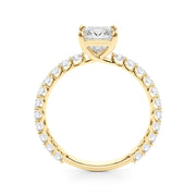 Romantic Sidestone Princess Diamond Engagement Ring in 10K/14K gold and platinum with certified lab-grown or natural diamonds
