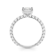 Romantic Sidestone Princess Diamond Engagement Ring in 10K/14K gold and platinum with certified lab-grown or natural diamonds