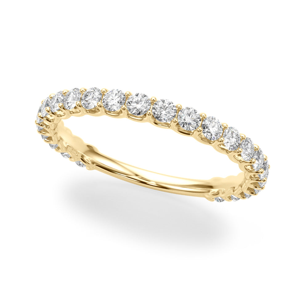 Contemporary Prong Set Half Eternity Ring in 10K/14K gold and platinum with certified lab-grown or natural diamonds