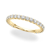 Contemporary Prong Set Half Eternity Ring in 10K/14K gold and platinum with certified lab-grown or natural diamonds